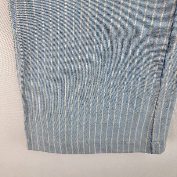 Free People Womens Size 26 Blue White Striped Wide Leg Button Fly Jeans - Picture 2 of 11